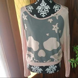 Girly Pink Hot Topic Dolls Kill Pink Crew Graphic Skull Oversized Slub Long Slev